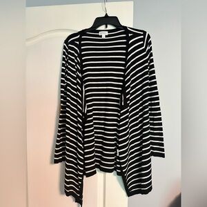 Market & Spruce Black and White Striped Sweater